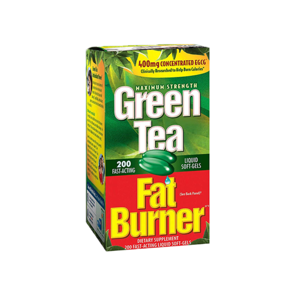 جرين تي فات بيرنر الامريكية لحرق الدهون 200 قرص هلامي سائل سريع المفعول - Green Tea Fat Burner 200 Capsules