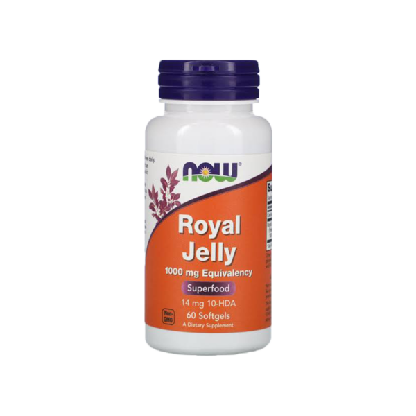 كبسولات رويال جيلي غذاء ملكات النحل من شركة ناو فودز - 60 كبسولة/تركيز 1000مجم - Now Foods Royal Jelly Capsules - 60 Capsules/1000 mg