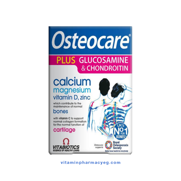 اوستيوكير بلس كالسيوم مع جلوكوزامين للحفاظ على صحة العظام عدد 60 قرص - Osteocare Plus Calcium with Glucosamine for Bone Health 60 Tablets