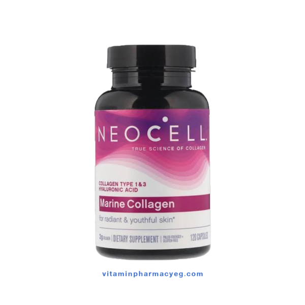 كبسولات الكولاجين البحري من نيوسيل لنضارة البشرة والجسم ومقاومة الشيخوخة 120 كبسولة - Neocell Marine Collagen Capsules for Skin and Body Freshness and Anti-Aging 120 Capsules