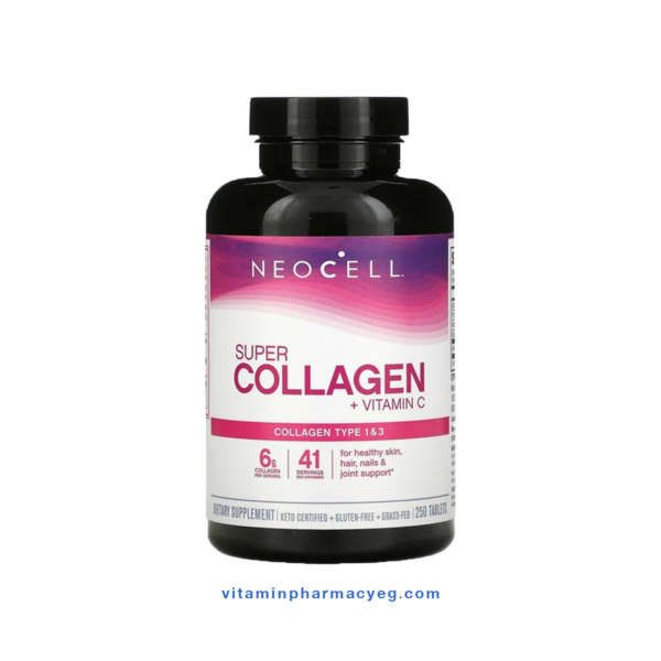 نيوسيل سوبر كولاجين بلس مع فيتامين سي 250 قرص - Neocell Super Collagen Plus with Vitamin C 250 Tablets